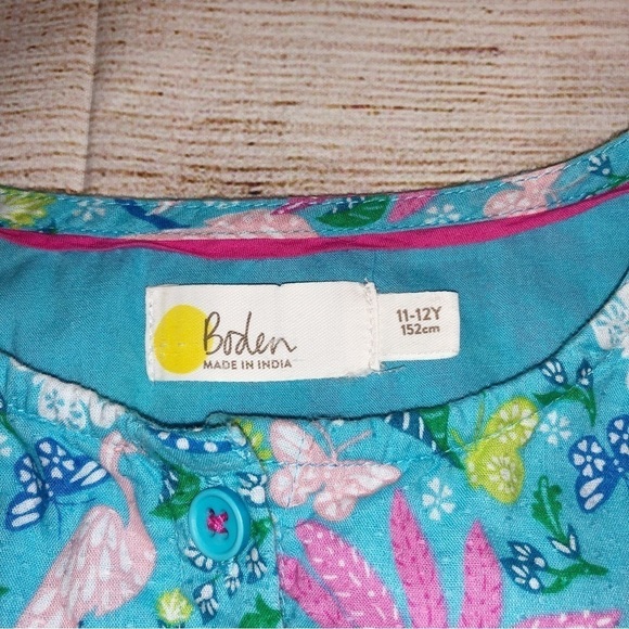 Boden Floral and Flamingos Shorts Romper Size 11-12Y - Picture 2 of 9